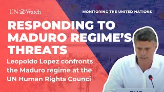 Leopoldo Lopez responds to threats made by the Maduro regime at the UN [upl. by Iznek]