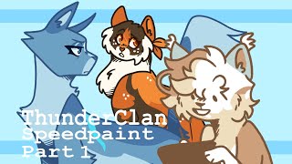 Warrior Cats First Arc ThunderClan Characters Speedpaint Part 1 [upl. by Robbi]