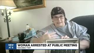 Woman arrested during Oscoda Twp meeting [upl. by Caritta]