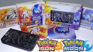 Unboxing Pokemon Sun amp Moon SteelBook Set AND Solgaleo Lunala Black Edition New Nintendo 3DS XL [upl. by Ecerahc]