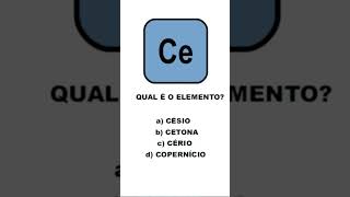 Qual é o elemento Ce Quiz de Química Tabela Periódica enem [upl. by Sullivan]