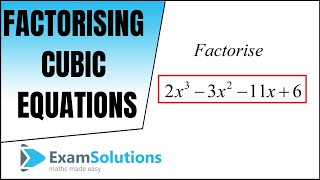 How to factorise a cubic equation Method 1  ExamSolutions [upl. by Anwahs886]