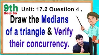 Draw the Medians of a triangle amp Verify their concurrency in UrduHindi [upl. by Enilesoj]