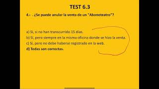 SOLUCIONES AL TEST 63 ADMISION EN OFICINA [upl. by Soilisav]