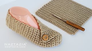 How to Crochet Crossover Slippers from a Rectangle Pattern DIY Tutorial for Handmade Gifts [upl. by Yesdnyl]