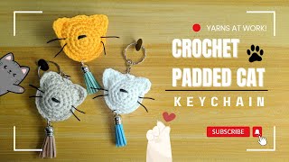 Crochet Padded Cat Keychain Tutorial [upl. by Brasca]