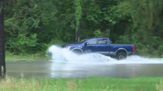 High flood waters remain in Kingwood Friday as storms expect to intensify [upl. by Anaib190]