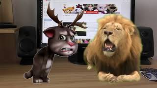 Talking Tom in real life vs lion on my table shorts [upl. by Smoht]