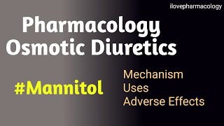 OSMOTIC DIURETICS  MANNITOL  Mechanism Uses Adverse Effects [upl. by Pittel]