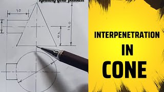 interpenetration curve of intersection of a cone in technical engineering drawing interpretation [upl. by Joyan]