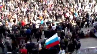 Soviet Anthem International Played in Donetsk Ukraine [upl. by Bertasi441]