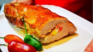 Carre de cerdo relleno al horno FACIL carne mechada [upl. by Sucul]