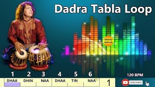 Dadra Tabla Loop  C  120 BPM  दादरा ताल लूप  6 beats [upl. by Angy312]