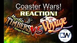 Coaster Wars Mystic Timbers vs The Voyage REACTION [upl. by Lewellen341]