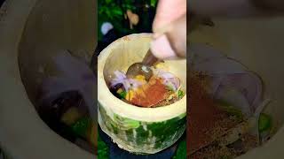 Tiny food miniature cooking bamboo pot chicken biryani traditional cooking [upl. by Nabalas]