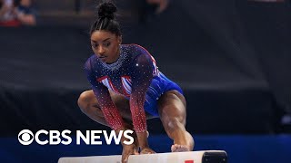 Simone Biles wins allaround title at US Gymnastics trials setting stage for Olympics [upl. by Irena]