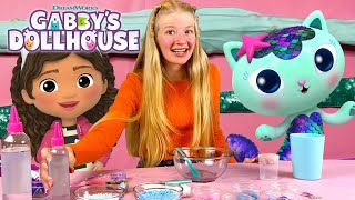 Making Mermaid SLIME with MerCat  GABBYS DOLLHOUSE [upl. by Ahse134]