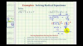 Ex 3 Solve Radical Equations  Square Roots [upl. by Navar]