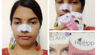 CLAMY Nose pore striphow to remove Blackhead Whiteheadoil and dirt [upl. by Atterys]