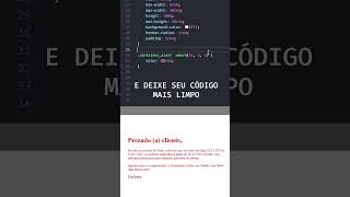 CODANDO LIMPO  DICA DE CSS  ACROVISUAL dicasdeprogramação CSS programação [upl. by Peltier20]