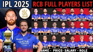 IPL 2025  Royal Challengers Bangalore Full and Final Squad Revealviratkohli [upl. by Sgninnej]