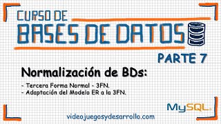 Curso básico de Bases de Datos Parte 7  Normalización  Tercera Forma Normal  3FN [upl. by Nwahsear]