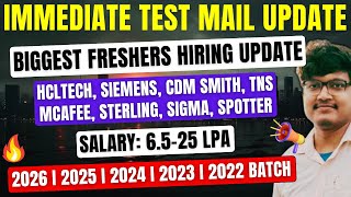 Direct Test Hiring  Immediate Test Mail  OFF Campus Drive  20262022 Batch Fresher Hiring IT Job [upl. by Towne]