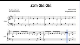 Zum Gali Gali Partitura de Piano Fácil Tradicional Israel [upl. by Baskett]