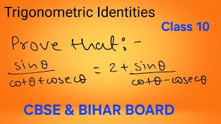 Trigonometric IdentitiesClass 10Progressionfolio [upl. by Scheck]