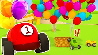 NEW EPISODE Learn colors with the BALLOONS amp racing cars for kids Helper Cars cartoons for kids [upl. by Essie]