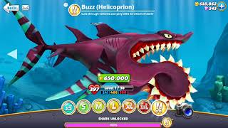 Buzz Helicoprion Cost 650000 Coins  Hungry Shark World [upl. by Mars]