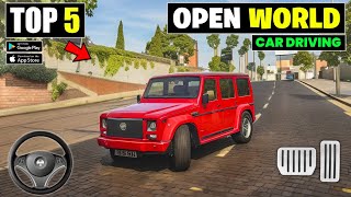 Top 5 New Open World Car Driving Games For Android  best car games for android 2024 [upl. by Nnayar]