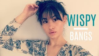 HOW TO CUT WISPY BANGS AT HOME [upl. by Onairam558]