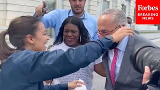 You Guys Are Fabulous Schumer Praises Cori Bush AOC For Eviction Moratorium Activism [upl. by Araek]