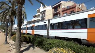 Train in Calella [upl. by Ayatnohs]