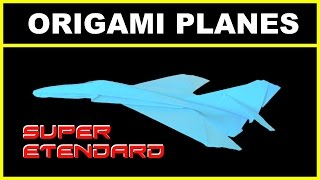 Origami Planes  The Dassault Super Etendard with no cuts and no glue [upl. by Cirnek869]