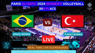 Brazil Vs Turkey LIVE Score UPDATE Today 3Rd Place Match 2024 Paris Olympic Women’s Volleyball LIVE [upl. by Esyli368]