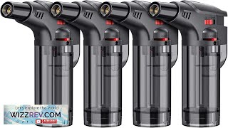 Torch Lighters 4 Pack Butane Refillable Jet Flame Torch Lighter Windproof Safe Review [upl. by Graig]