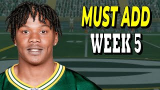 MustAdd Waiver Wire Players for WEEK 5 [upl. by Osanna]