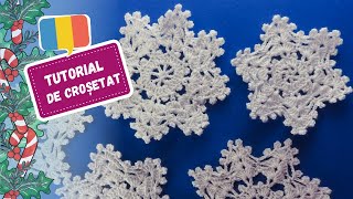 🇷🇴 ❄️ Fulg de Zăpadă Croșetat 🎄Un Ornament pentru Pomul de Crăciun 🧶 Corbu Crochet [upl. by Barri]