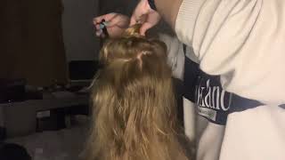 ASMR hair straightening real person [upl. by Steere]