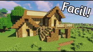 Cómo hacer una casa MODERNA de MADERA en Minecraft [upl. by Kalam]