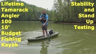 Lifetime Tamarack Angler 100 Fishing Kayak  Stability amp Stand Up Test [upl. by Enaz]