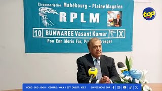 «  je n’ai aucunement l’intention de toucher le salaire de député » annonce Vasant Bunwaree [upl. by Analihp]