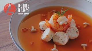 Seafood Mousseline with Tomato broth [upl. by Bonner]