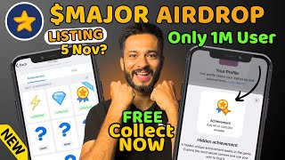 Major Airdrop Collect FREE Achievement  Major Airdrop Listing Date  Major Airdrop Withdrawal Now [upl. by Hedelman]