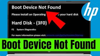 hp laptop boot device not found  How to Fix Boot Device Not Found Hard Disk 3F0 Error  HP Laptop [upl. by Johst]