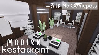 Roblox Bloxburg No Gamepass Modern Restaurant Speed build  Tour  January 31 2021  Minami Oroi [upl. by Ecire]