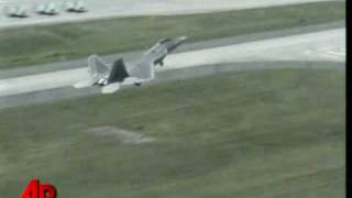 F22 Crashes in Calif Desert Near Air Base [upl. by Enilhtak]