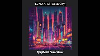 Suno AI v3  Neon City Symphonic Power Metal [upl. by Palladin]